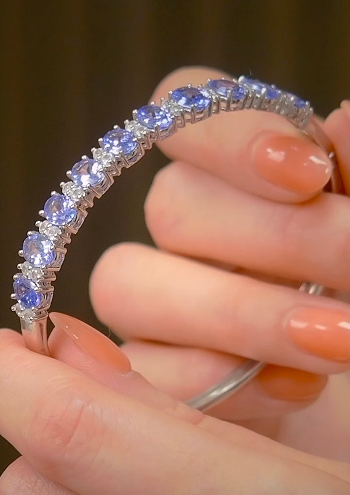 Tanzanite Éclat Silver Bangle