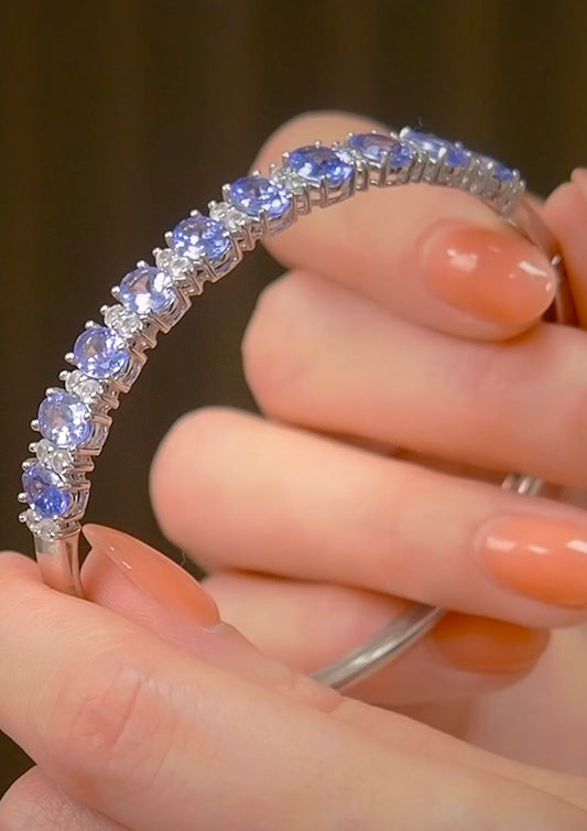 Tanzanite Éclat Silver Bangle